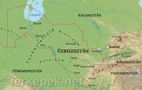 Üzbegisztán domborzata és vízrajza